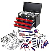 WORKPRO 408-Piece Mechanics Tool Set with 3-Drawer Heavy Duty Metal Box (W009044A)