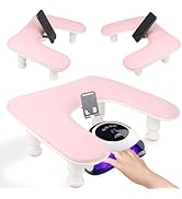 Arm Rest for Nails Tech with a Build-in Phone Holder,U shaped Adjustable Base Manicure Nail Hand ...