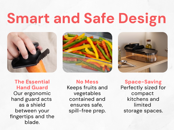 Fullstar 4 in 1 Essential Mandoline Slicer smart and safe design