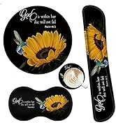 Keyboard Wrist Rest Bar+ Round Mouse Pad + Wrist Rest Support Pad+ Matching Coaster, Ergonomic Ge...