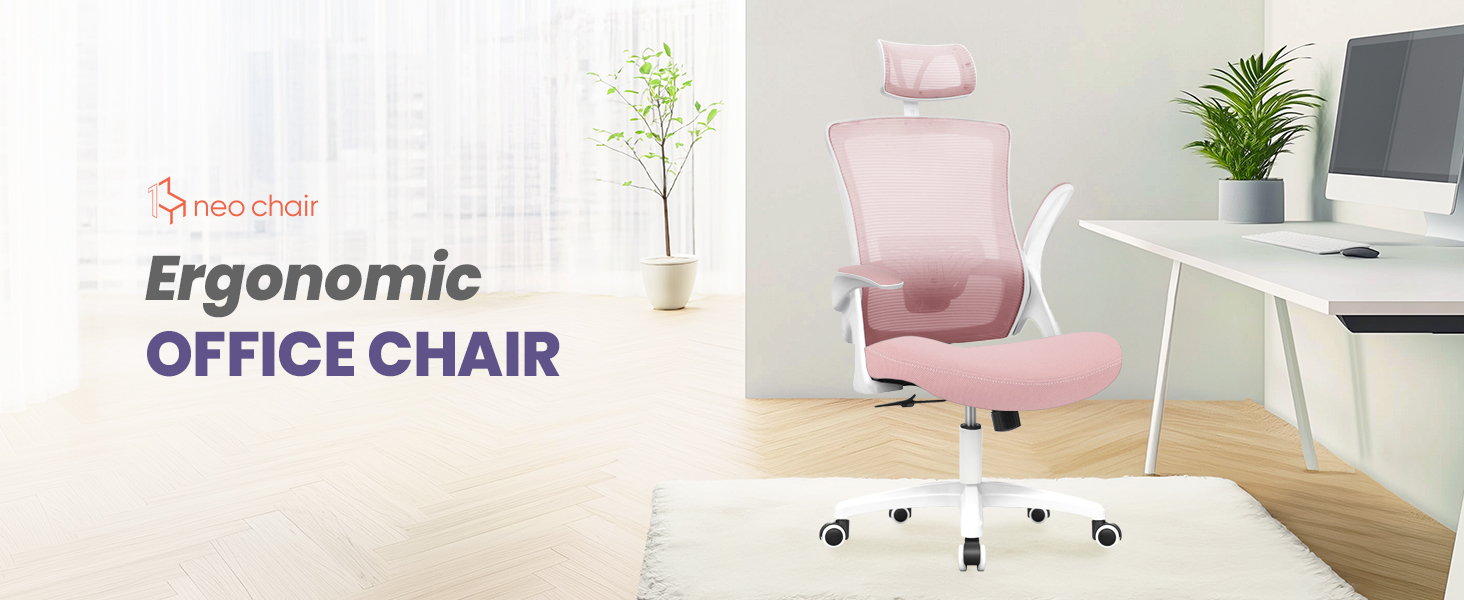 Comfy Ergonomic High Back Office Chair Pink