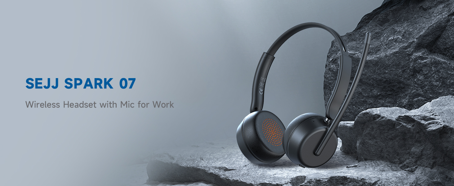 wireless headset with mic for work noise cancelling bluetooth headset headphones