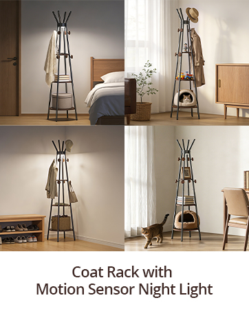 Coat Rack with Motion Sensor Light