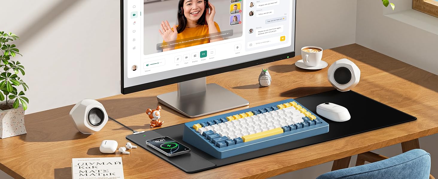 magnetic wireless charging mouse pad
