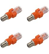 TLS.eagle F Female to RJ45 Male Coaxial Barrel Coupler Adapter Ethernet Adapter Connector Coax St...