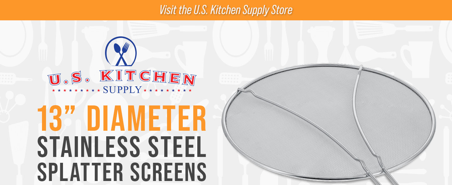 13-inch stainless steel splatter screen for frying pans &amp;amp; pots, oil and grease guard