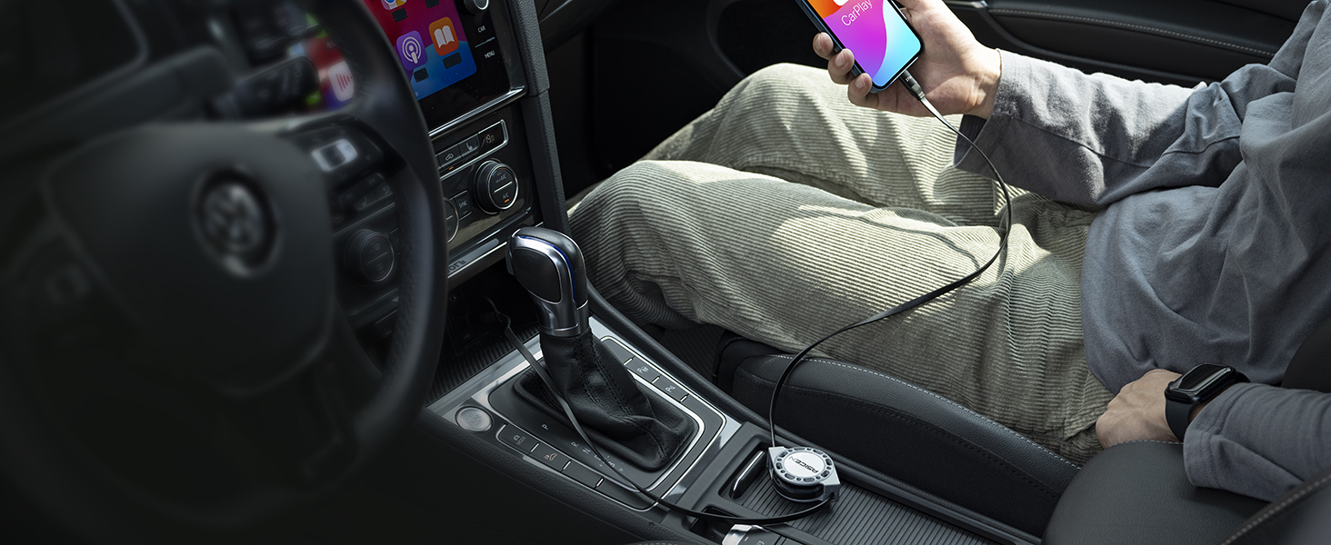 Travel car charging cable retractable 4ft