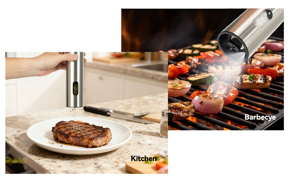 Electric Salt and Pepper Grinder Set Easy Use