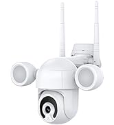 EVERSECU 2K Tuya Smart Life Floodlight Outdoor 3.0Mp WiFi PTZ Security Camera IP65 Waterproof, Au...