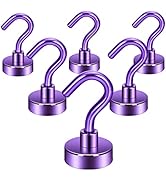 Neosmuk Magnetic Hooks, 25 lb+ Heavy Duty Earth Magnets with Hook for Refrigerator, Extra Strong ...