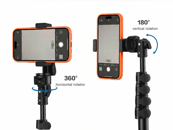 360° ROTATION &amp; 180° TILT FOR MULTI-ANGLE SHOOTING