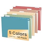 SUNEE Hanging File Folders, 50 Pack Letter Size Hanging File folders with 1/5-cut Tabs, Stay Orga...