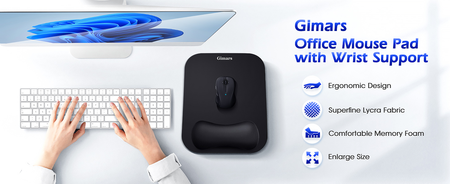 Gimars mouse pad with wrist support