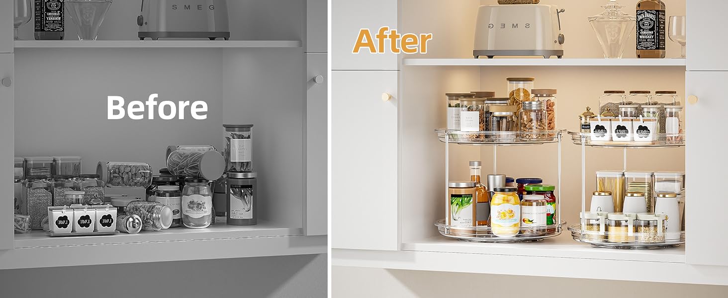 lazy susan organizer for cabinet