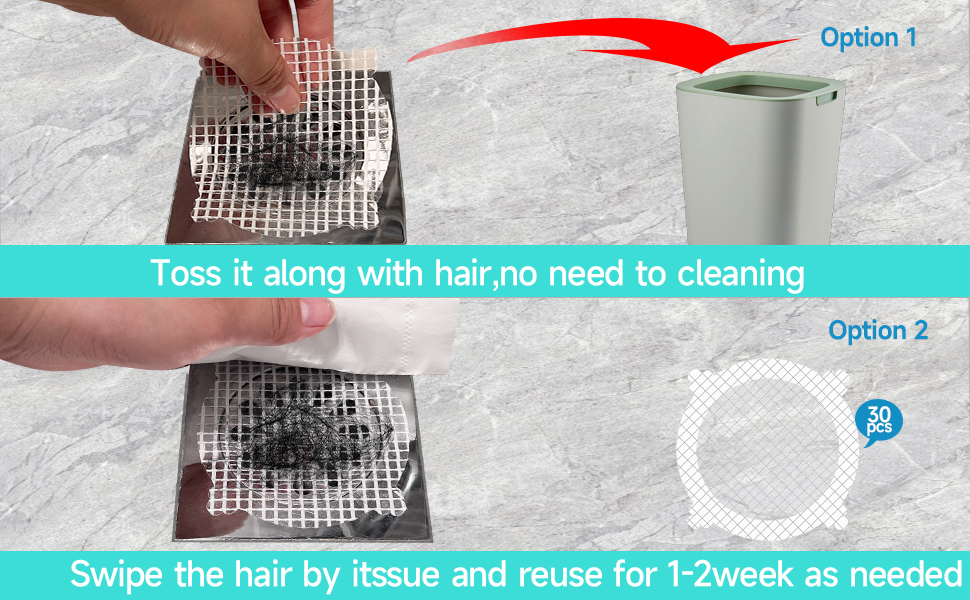 Toss ti along with hair, no need to cleaning