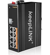 keepLiNK 8 Port PoE Industrial Gigabit Switch, Unmanaged with 8 PoE+ @245w, 1 SFP Slot, DIN Rail ...