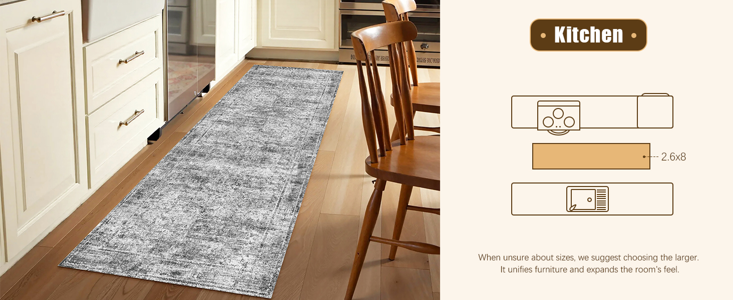 HIRUG Washable Area Rug