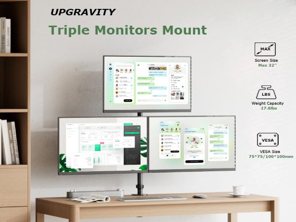 triple monitor mount