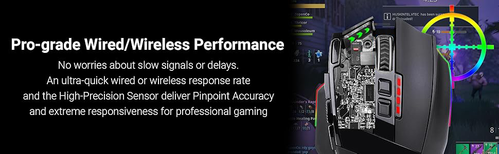 wired wireless mmo mouse