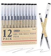 RIANCY Japanese Style Black Gel Ink Pens, 0.35mm Extra Fine Point, No Smudge Quick Drying, Japane...