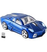 Wireless Car Mouse Portable Cool Sports Car Shape Cordless Computer Mice with USB Receiver LED Li...