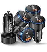 5-Pack USB C Car Charger,93W 3-Port Fast Charge Cigarette Lighter USB Charger with PD+QC 3.0,Dual...