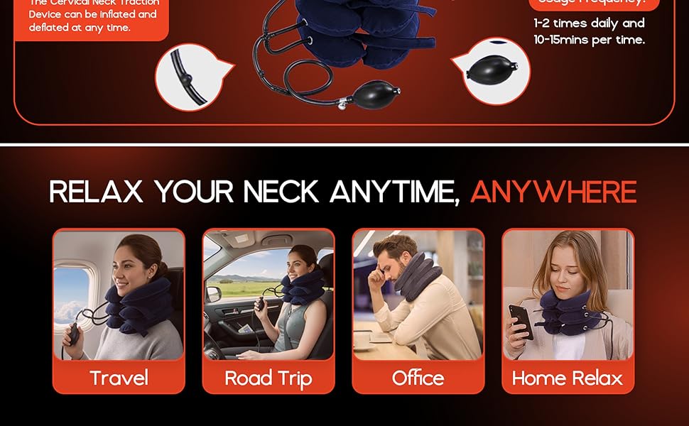 neck relief device portable neck traction adjustable neck brace