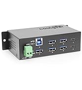 Coolgear USB-C 7 Port Hub 2X Type-C 5X Type-A - DIN Rail - Surge Protection