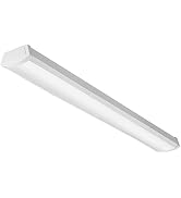 Lithonia Lighting 4 Foot LED Light Fixture, Low-Profile LED Wraparound Flush Mount Ceiling Light,...