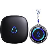 Caregiver Pager, Wireless Call Button for Seniors/Elderly at Home, 1 SOS Button + 1 Receiver Medi...