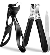 Toenail Clippers for Seniors Thick Toenails - Angled Large Toe Nail Clippers for Men with Catcher...