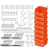 HORUSDY 150-Piece Pegboard Hooks Assortment, Pegboard Accessories with Pegboard Bins for Organizi...