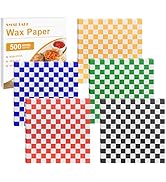 SMARTAKE 12 x 12 Inches Wax Paper, 500 Pcs Non-Stick Hamburger Patty Paper, Square Sandwich Separ...
