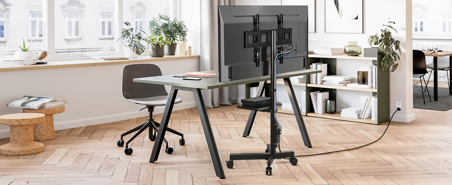 Mobile TV Cart with Power Outlet