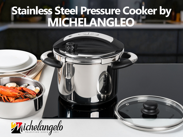 pressure cooker stainless steel pressure cooker with steamer and glass lid for multi-use