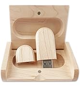 32GB USB 3.0 Wood USB Flash Drive,TATTMOHIK Wood Flash Drive Box Oval Wooden USB Drive Ideal Gift...