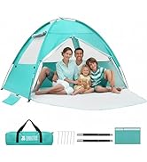 COVACURE 2026 New Upgraded Beach Tent Sun Shelter - UPF 50+ UV Protection Beach Shade for 3-4 Per...