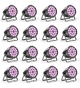 DazzlingStage 200W Stage Lights, RGBWAL 6IN1 Par Lights, Professional 18 LED DMX512 Sound-Activat...