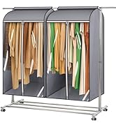 MISSLO 43" Hanging Garment Bags for Hanging Clothes Fully Enclosed Coat Bags for Closet Storage C...