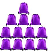 KUUQA 12 Pcs Drawstring Backpack Bags Sport Gym Sack Cinch Bags Bulk for School Traveling and Sto...