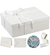 Rinrda Extra Large Gift Box 16.5x13x5.5 inches,White Gift Boxes with Lids for Presents,Perfect fo...