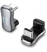 MoKo 180 Degree USB C Adapter 2 Pack, U Shape USB-C Male to USB-C Female Adapter with PD 140W Fas...