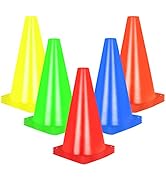 Alyoen 9 inch Traffic Cones, Plastic Sports Cones, Soccer Training Cones for Outdoor Activity &amp; F...