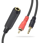 Poyiccot RCA to 1/4 inch Female Adapter, 1/4" Female to 1/8" Male Adapter, 6.35mm TRS Female to 3...