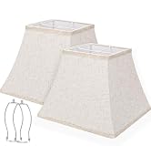 Square Bell Lamp Shades Set of 2, 7.5" x 13" x 10" Medium Beige Shade for Table Lamps Floor Lamps...