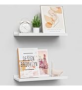 BONTEC Floating Shelves Set of 2-16 Inch Sturdy Wall Shelves with Protective Lip, Easy Install, M...