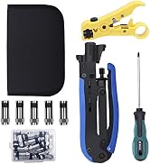 Delgada Coaxial Compression Tool Kit,Coax Cable Crimper Set-adjustable RG11 75-5 75-7 RG6 RG59,wi...