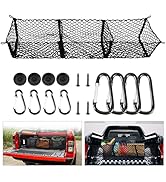 Truck Bed Cargo Net with Detachable 3 Pocket, 59“ Long Pickup Trunk Mesh Organizers &amp; Elastic Sto...
