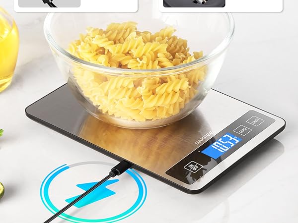 BAKFEE Food Scale, Rechargeable Kitchen Scale