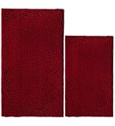 AINAHYVA Bathroom Rugs Chenille Bath mat 2 Piece Set, Super Absorbent, PVC Non Slip Backing, Bath...